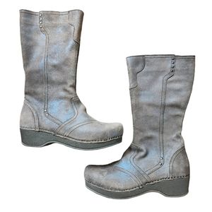 Dansko Crepe Metallic Suede Leather Tall Boots